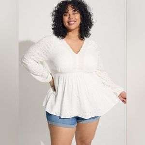 Torrid Eyelet Babydoll Top size 3